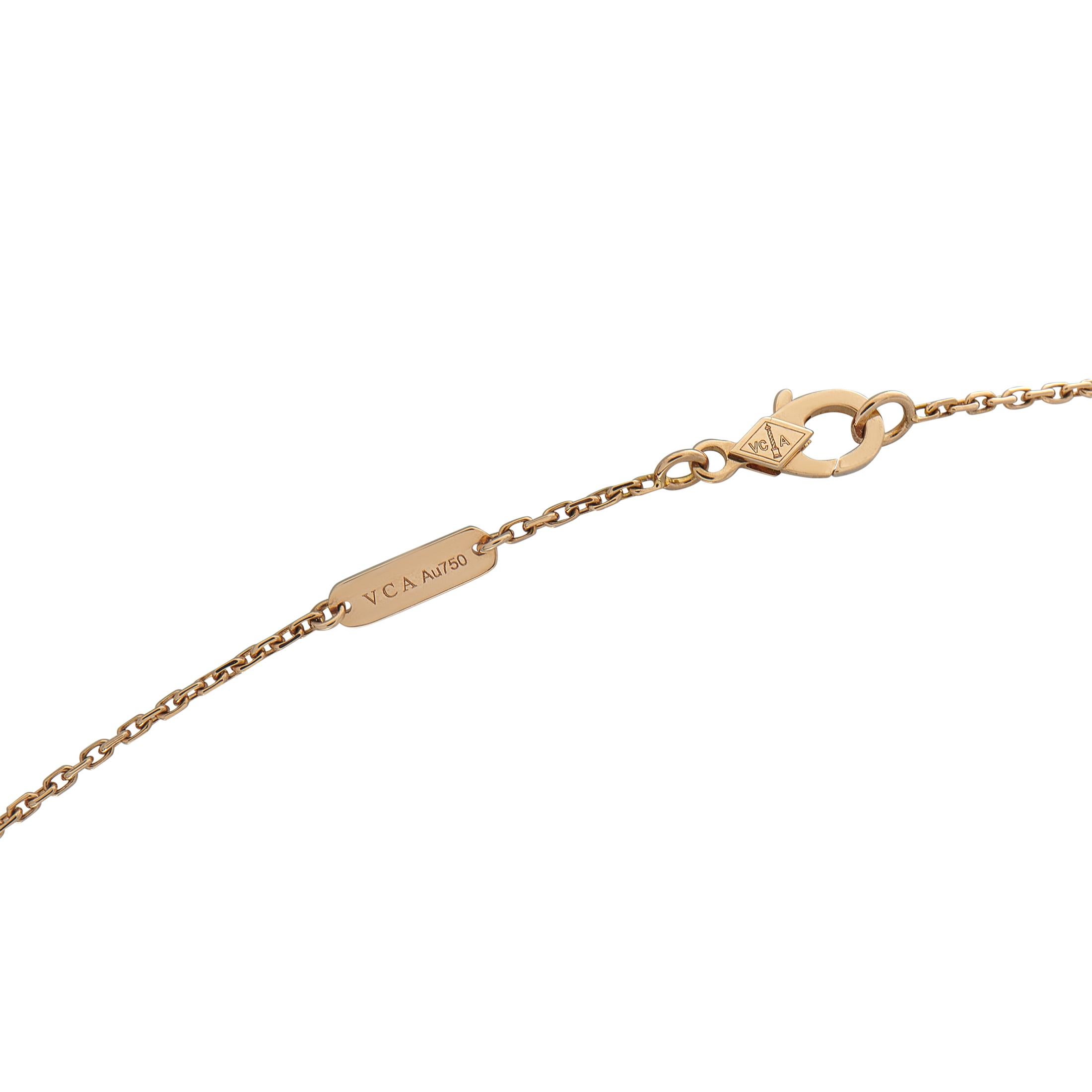 Round Cut Van Cleef & Arpels Alhambra Gold Diamond Bulls Eye Pendant Necklace VC16-100725 For Sale