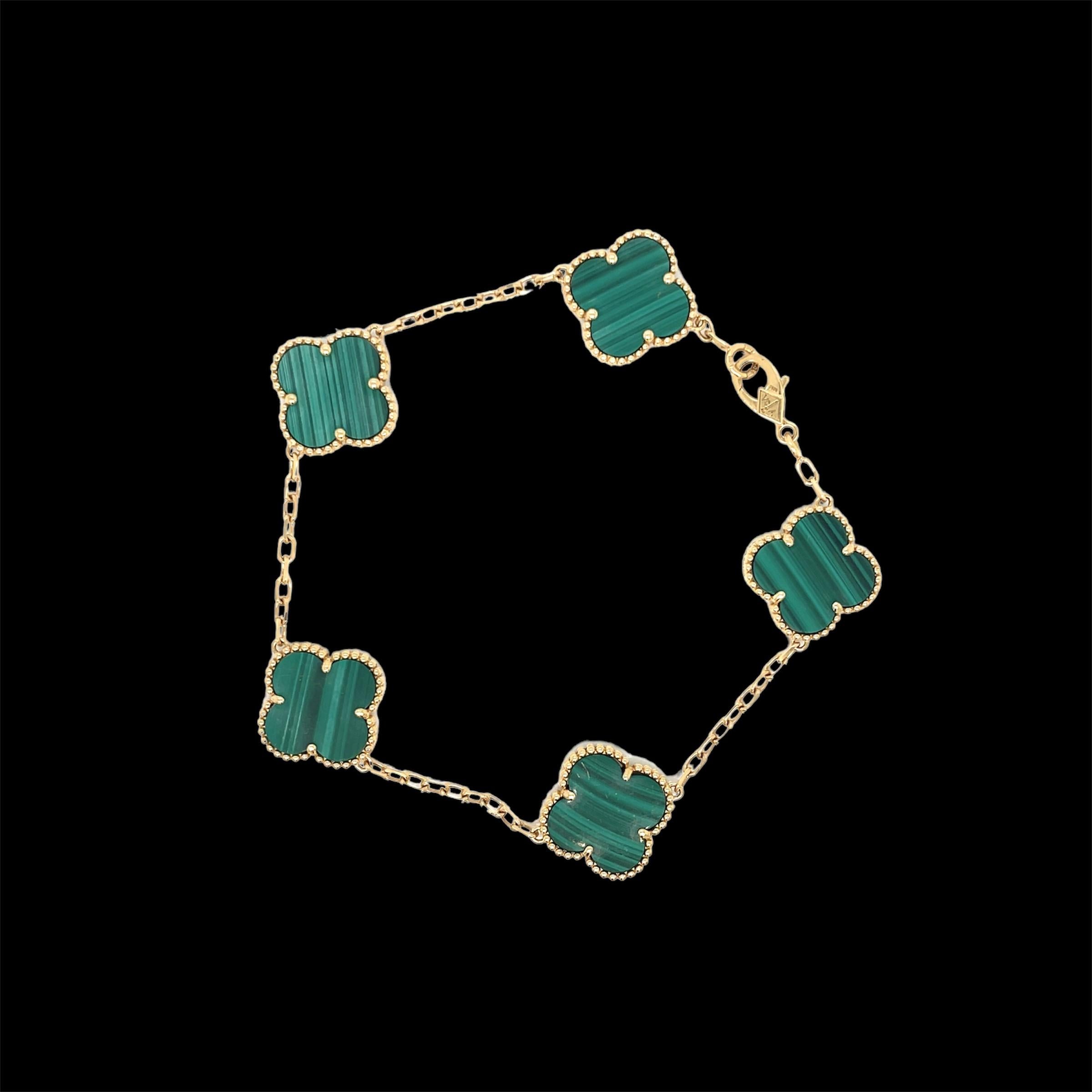 van cleef alhambra bracelet green
