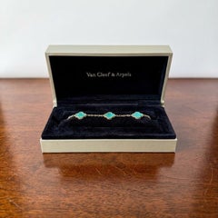 Van Cleef & Arpels Alhambra Malachite 18K Gold Suite Necklace Bracelet Earrings