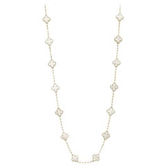 Van Cleef & Arpels Alhambra Mother of Pearl 20 Motif 18 Karat Gold Necklace