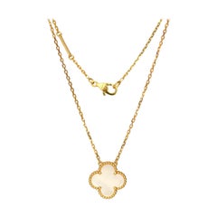 Van Cleef 
Arpels Alhambra Mother of Pearl and 18 Karat Gold Pendant Necklace