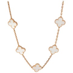 Van Cleef 
Arpels Alhambra Mother of Pearl Necklace in 18 Karat Rose Gold