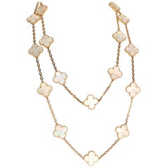 Van Cleef 
Arpels Alhambra Mother of Pearl Necklace in 18 Karat Yellow Gold