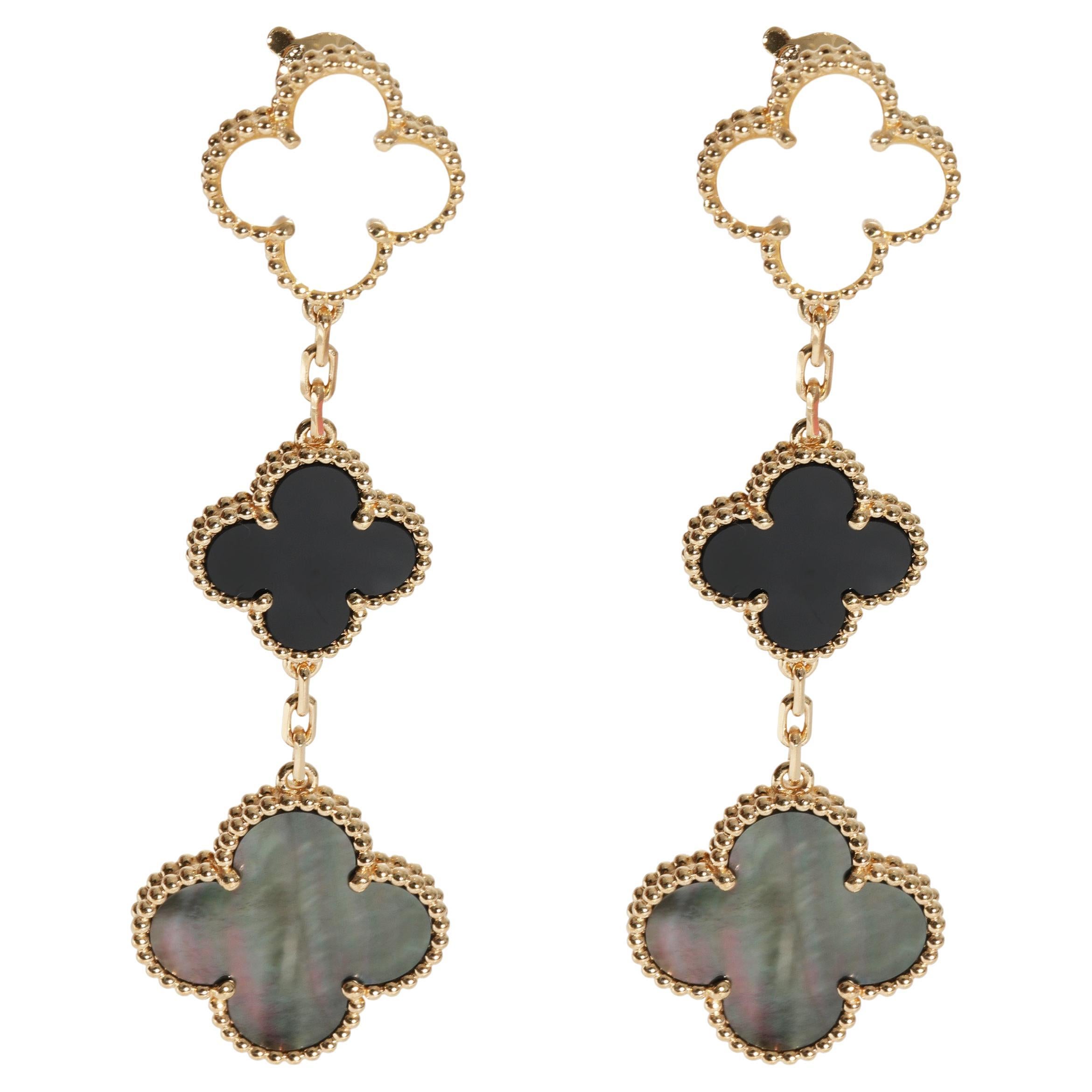 Van Cleef and Arpels Magic Alhambra Mother of Pearl Gold Drop Earrings
