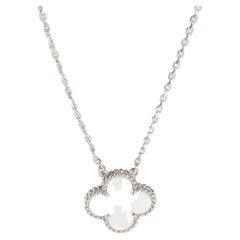 Van Cleef 
Arpels Alhambra Mother of Pearl Pendant in 18k White Gold