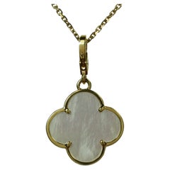 Van Cleef & Arpels Alhambra Mother-of-pearl Yellow Gold Pendant Necklace