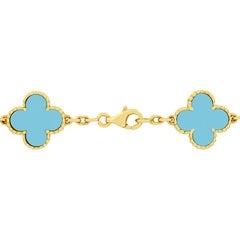 Van Cleef & Arpels Alhambra Motif Turquoise Bracelet