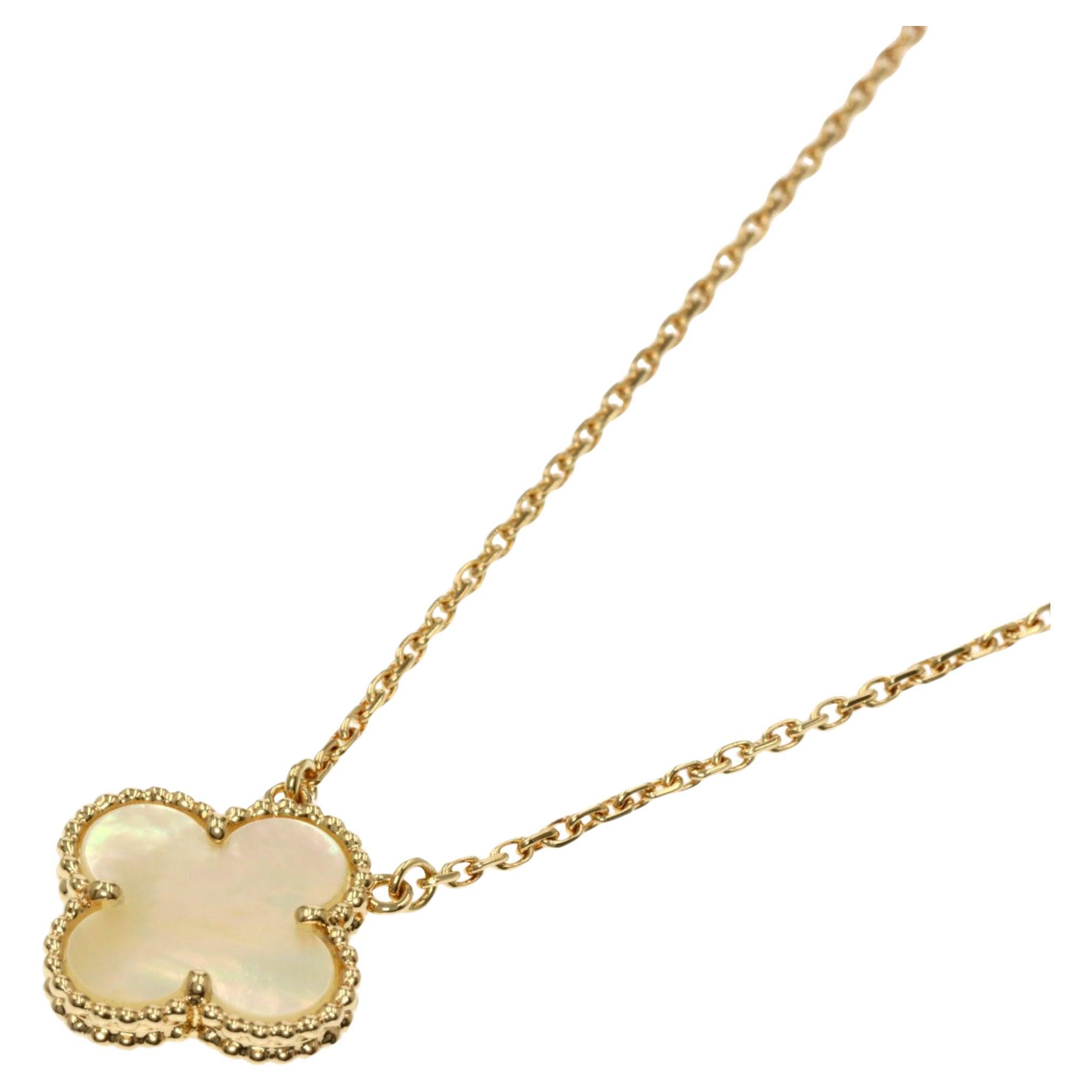 Van Cleef and Arpels Alhambra Necklace in 18K Yellow Gold For Sale at ...