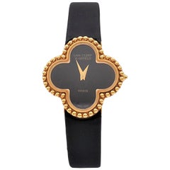 Van Cleef & Arpels 'Alhambra' Onyx Dial Watch, Small Model
