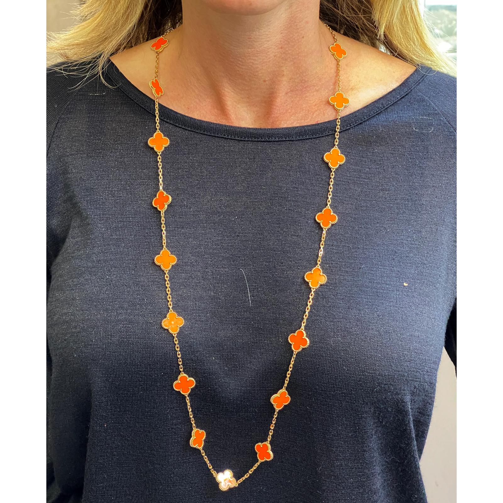 orange van cleef necklace