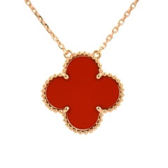 Van Cleef & Arpels Alhambra Prince Edition Carnelian 18k Rose Gold Necklace