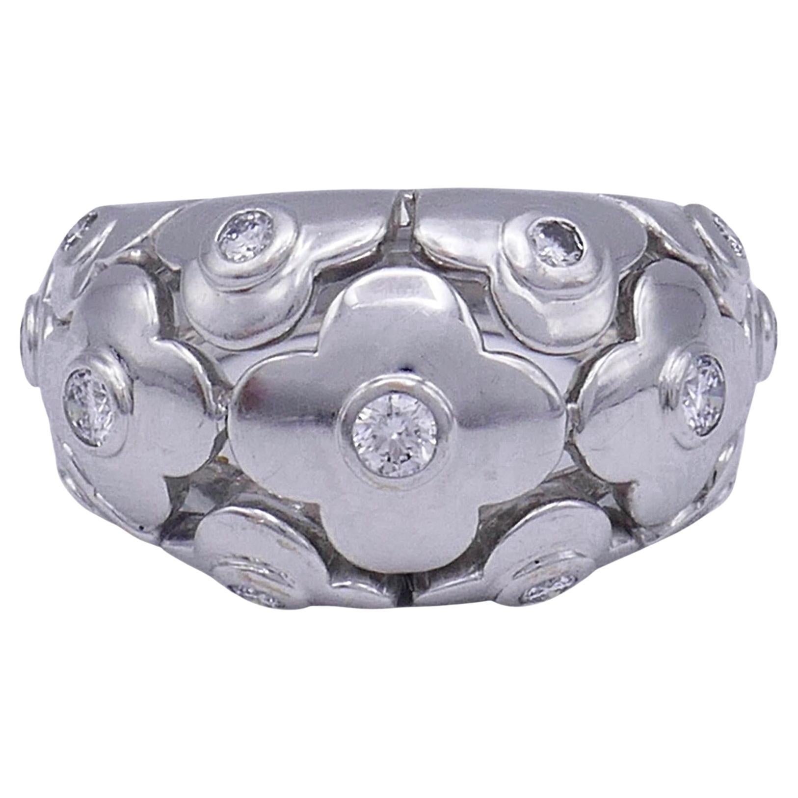 Van Cleef & Arpels Alhambra Ring White Gold Diamond For Sale
