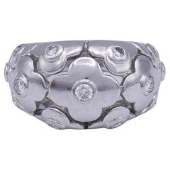 Retro Van Cleef & Arpels Alhambra Ring White Gold Diamond