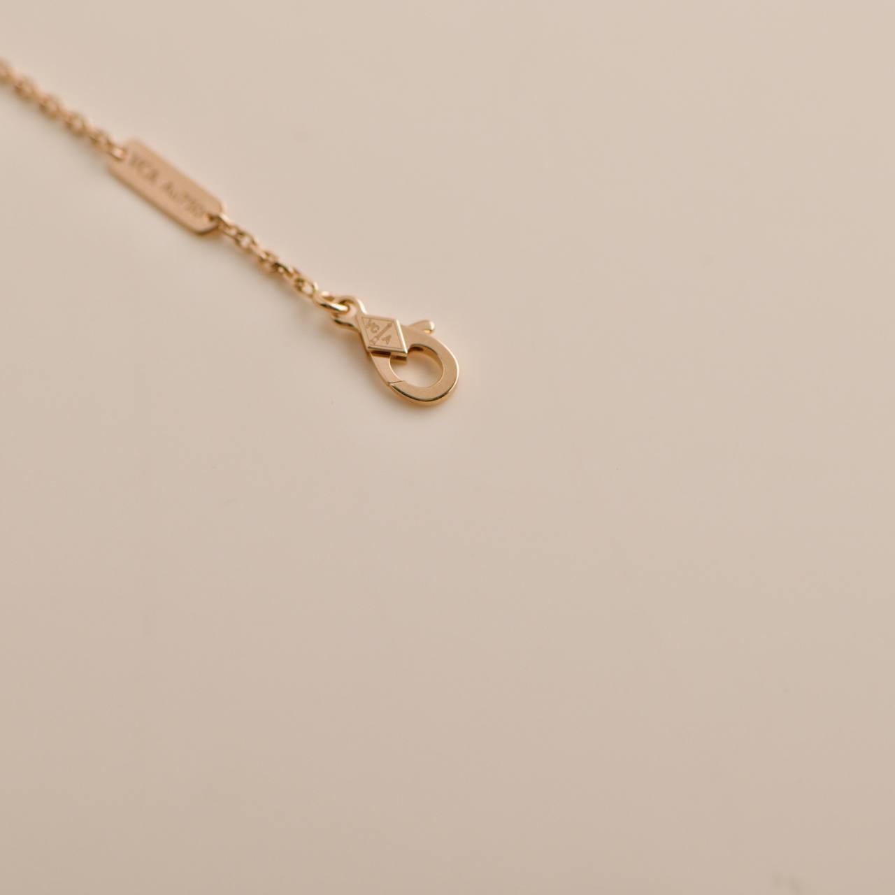 Van Cleef & Arpels Alhambra Halskette mit Anhänger aus Obsidian-Roségold 2023, Alhambra Sliver 2
