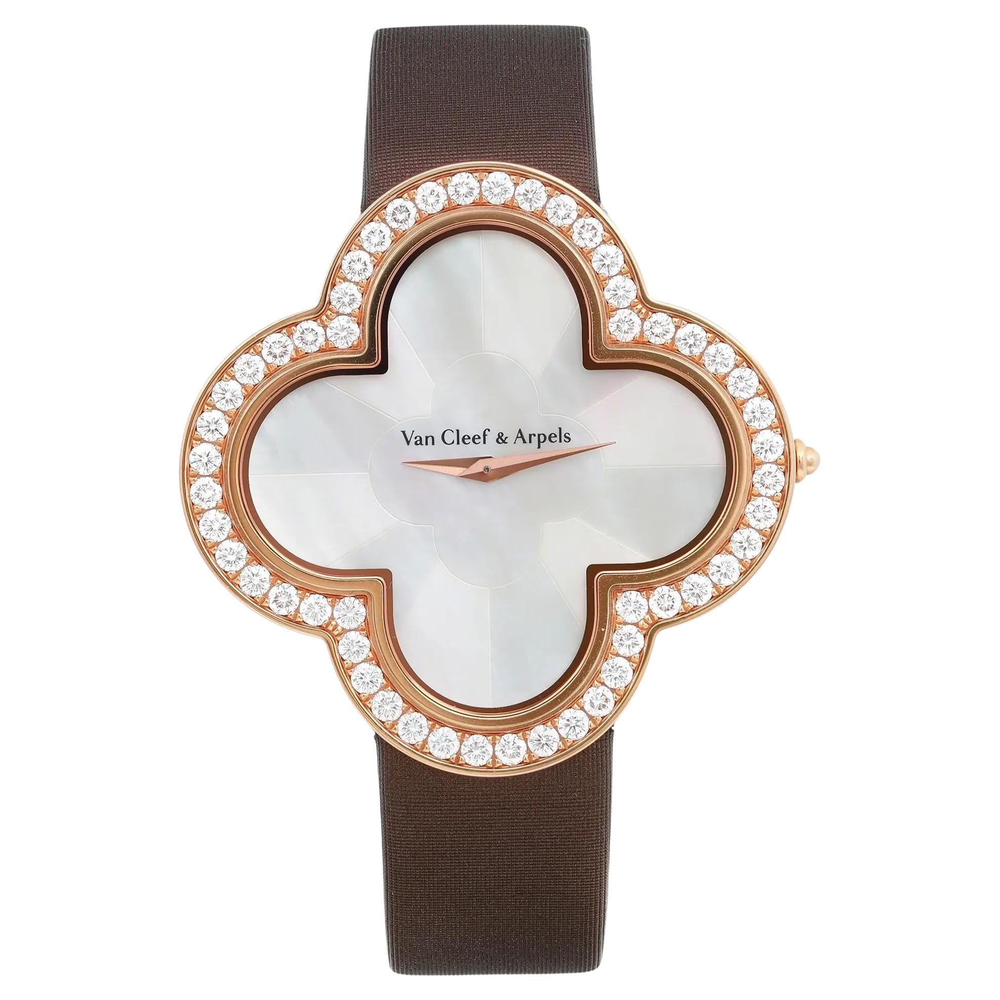 Van Cleef & Arpels Montre Talisman Alhambra en or rose 18 carats avec cadran MOP pour femmes H45534