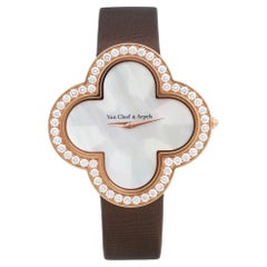 Van Cleef & Arpels Montre Talisman Alhambra en or rose 18 carats avec cadran MOP pour femmes H45534