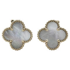 Van Cleef & Arpels Alhambra Vintage 18K Yellow Gold Mother-of-Pearl Earrings