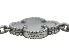 Van Cleef & Arpels Alhambra Vintage 5-Motif 18K White Gold MOP Bracelet