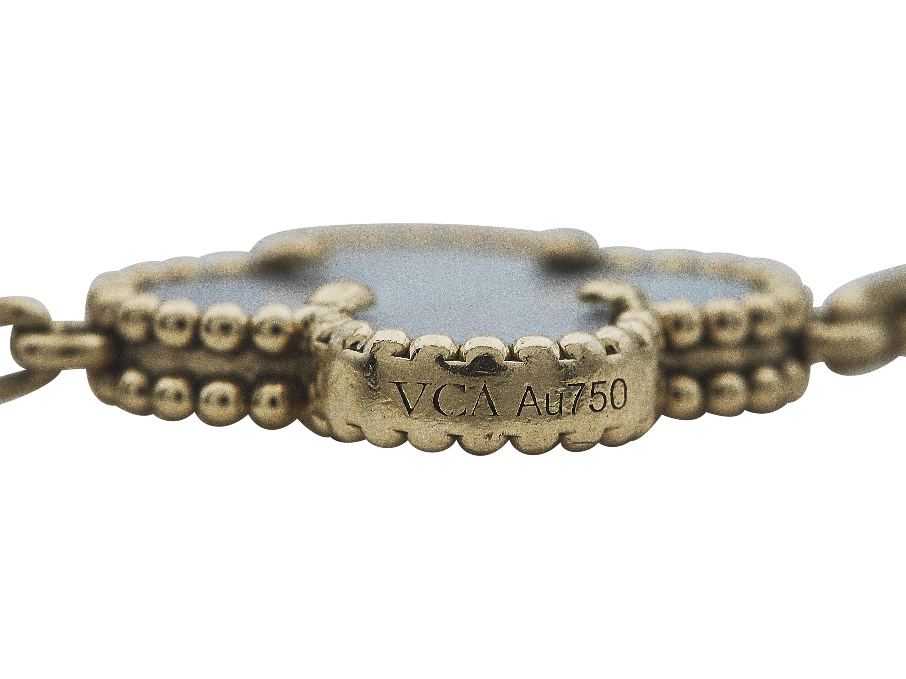 Van Cleef & Arpels Alhambra Vintage 5-Motif 18K Yellow Gold Mother-of-Pearl (Ungeschliffen) im Angebot