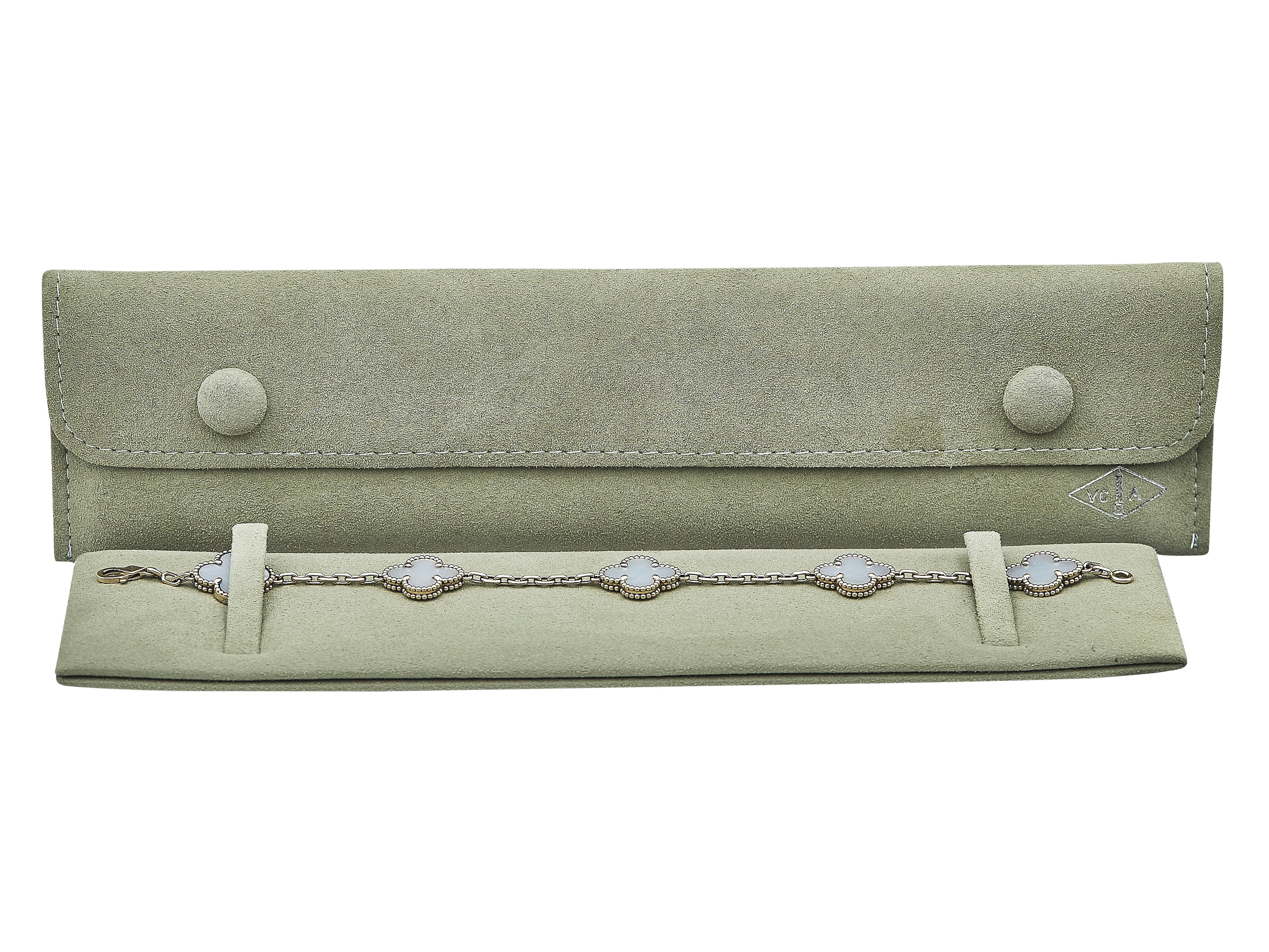 Van Cleef & Arpels Alhambra Vintage 5-Motif 18K Yellow Gold Mother-of-Pearl im Zustand „Gut“ im Angebot in New York, NY