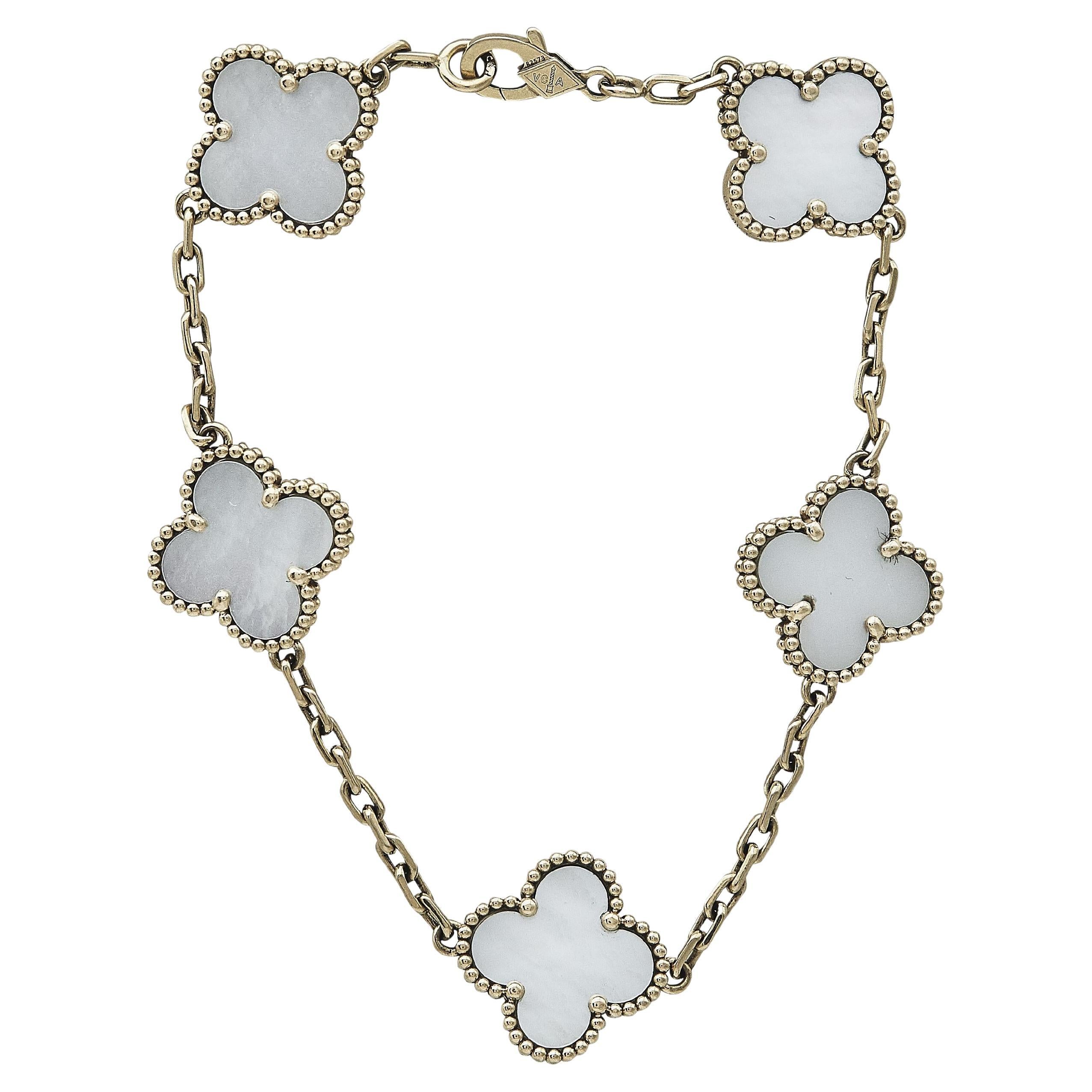 Van Cleef 
Arpels Alhambra Vintage 5-Motif 18K Yellow Gold Mother-of-Pearl