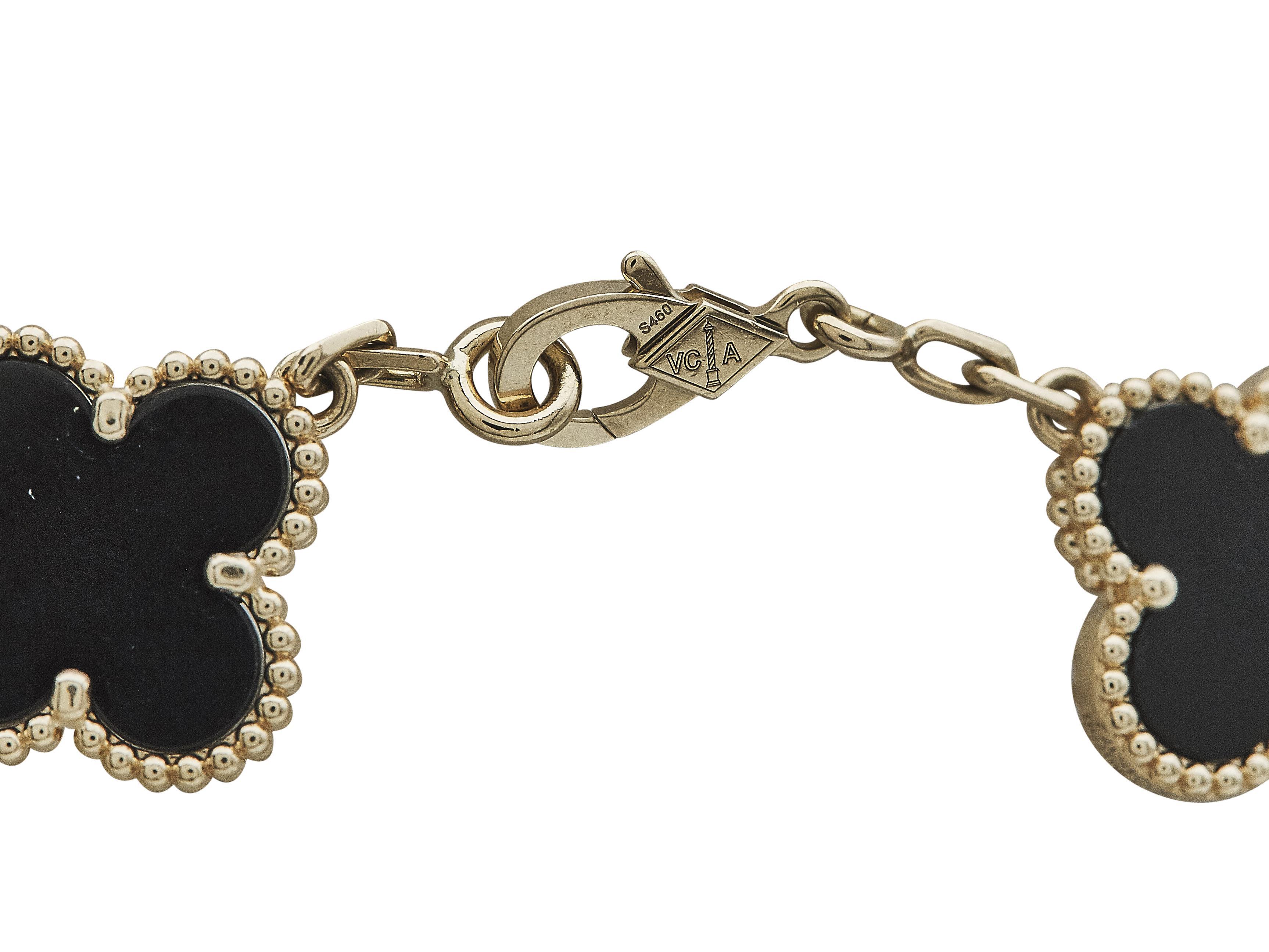 Non taillé Van Cleef & Arpels Vintage Alhambra 5-Motif Or Jaune 18K Onyx en vente