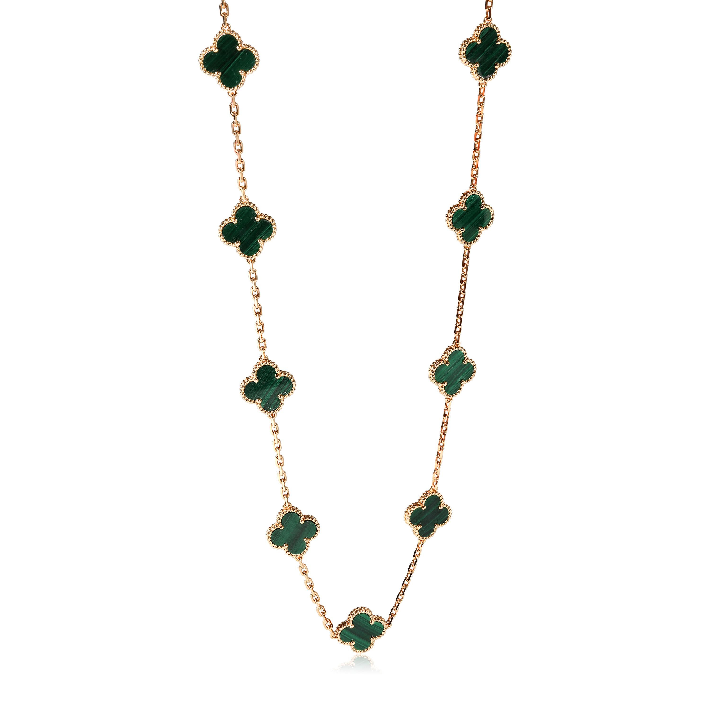 Van Cleef & Arpels Alhambra Vintage Malachite Necklace in 18K Yellow Gold

PRIMARY DETAILS
SKU: 122149
Listing Title: Van Cleef & Arpels Alhambra Vintage Malachite Necklace in 18K Yellow Gold
Condition Description: Retails for 18500 USD. In
