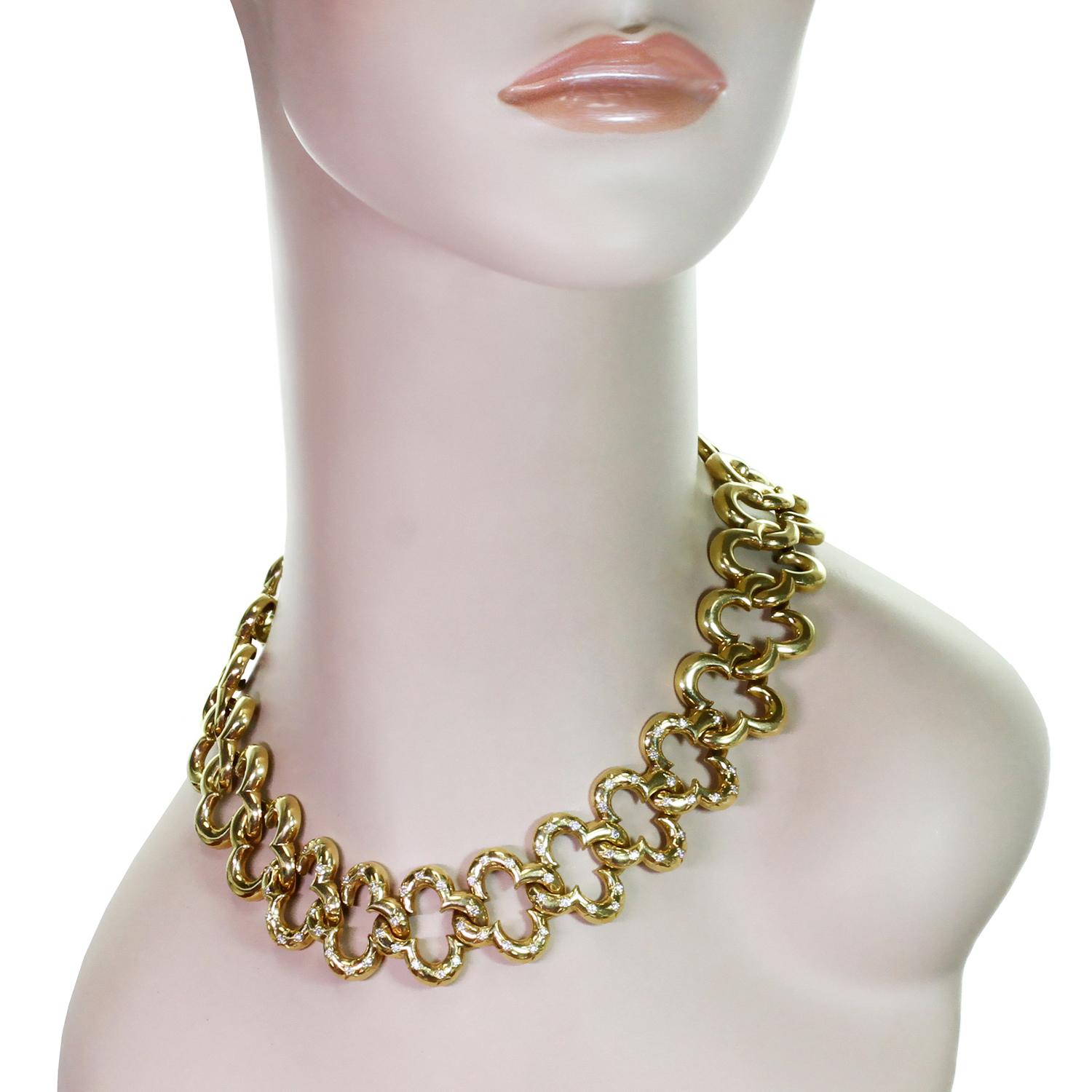 Women's Van Cleef & Arpels Alhambra Yellow Gold Diamond Necklace