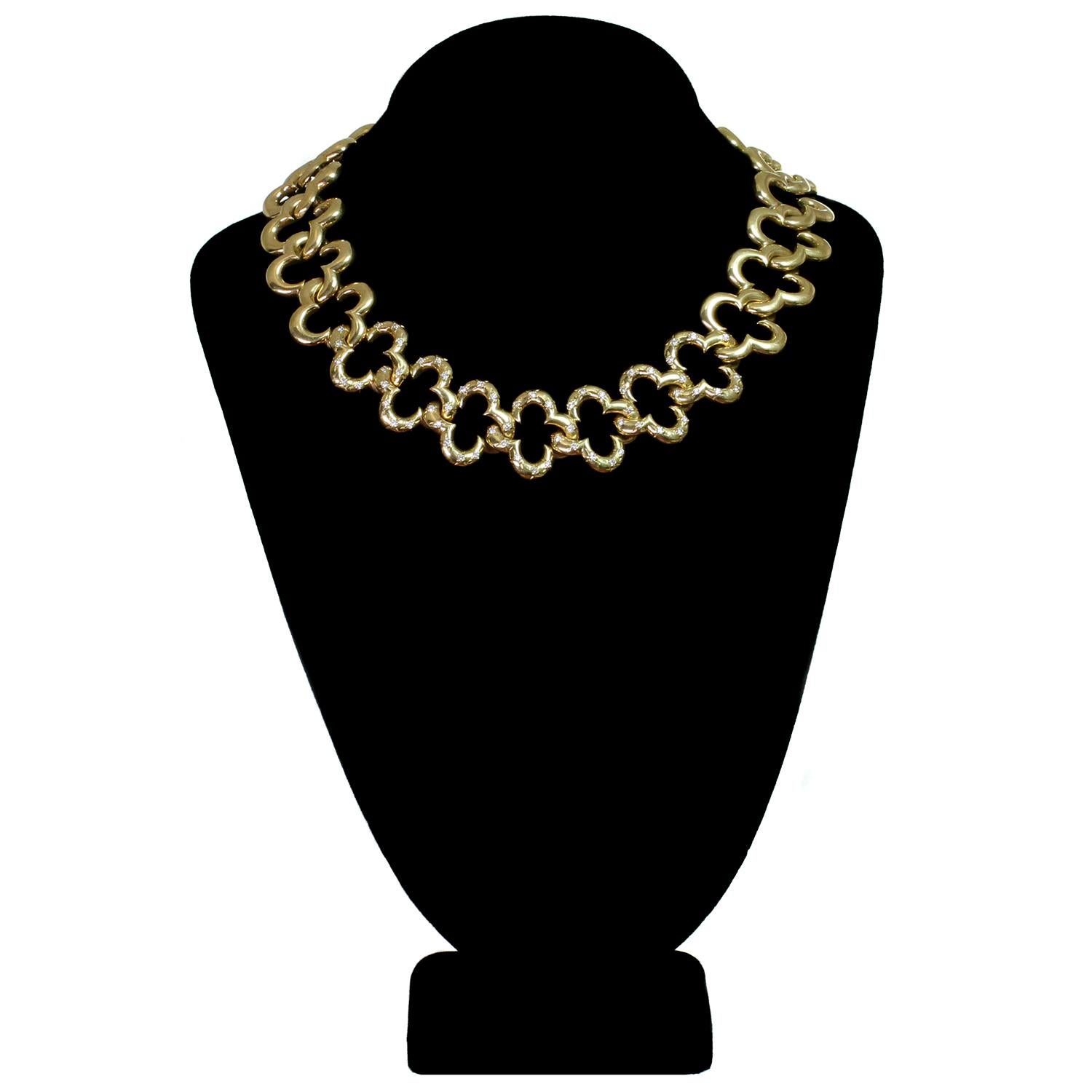 Van Cleef & Arpels Alhambra Yellow Gold Diamond Necklace 1