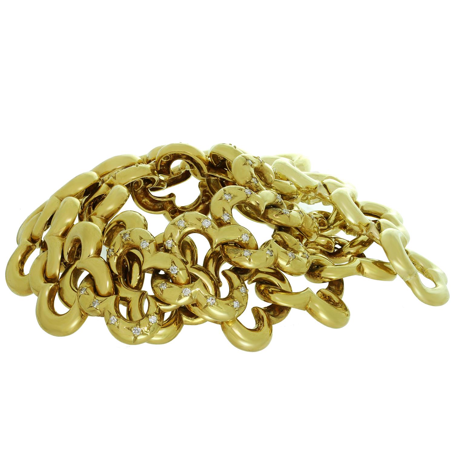 Van Cleef & Arpels Alhambra Yellow Gold Diamond Necklace 2