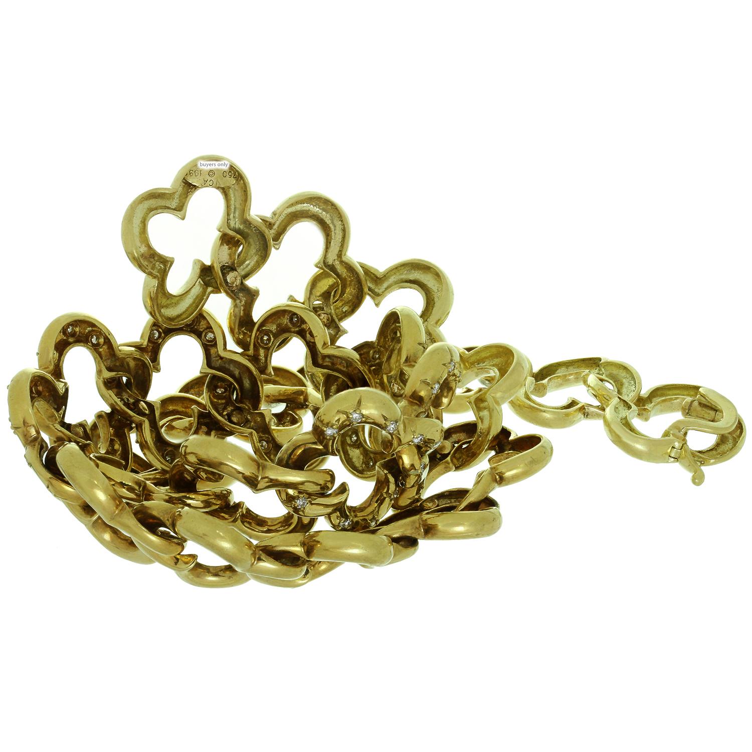 Van Cleef & Arpels Alhambra Yellow Gold Diamond Necklace 3