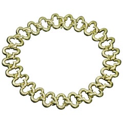 Retro Van Cleef & Arpels Alhambra Yellow Gold Diamond Necklace