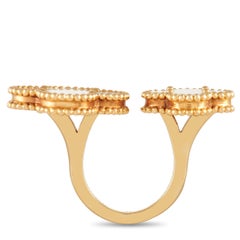 Van Cleef & Arpels Alhambra Yellow Gold Mother of Pearl Between the Finger Ring