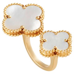 Van Cleef & Arpels Alhambra Yellow Gold Mother of Pearl Between the Finger Ring