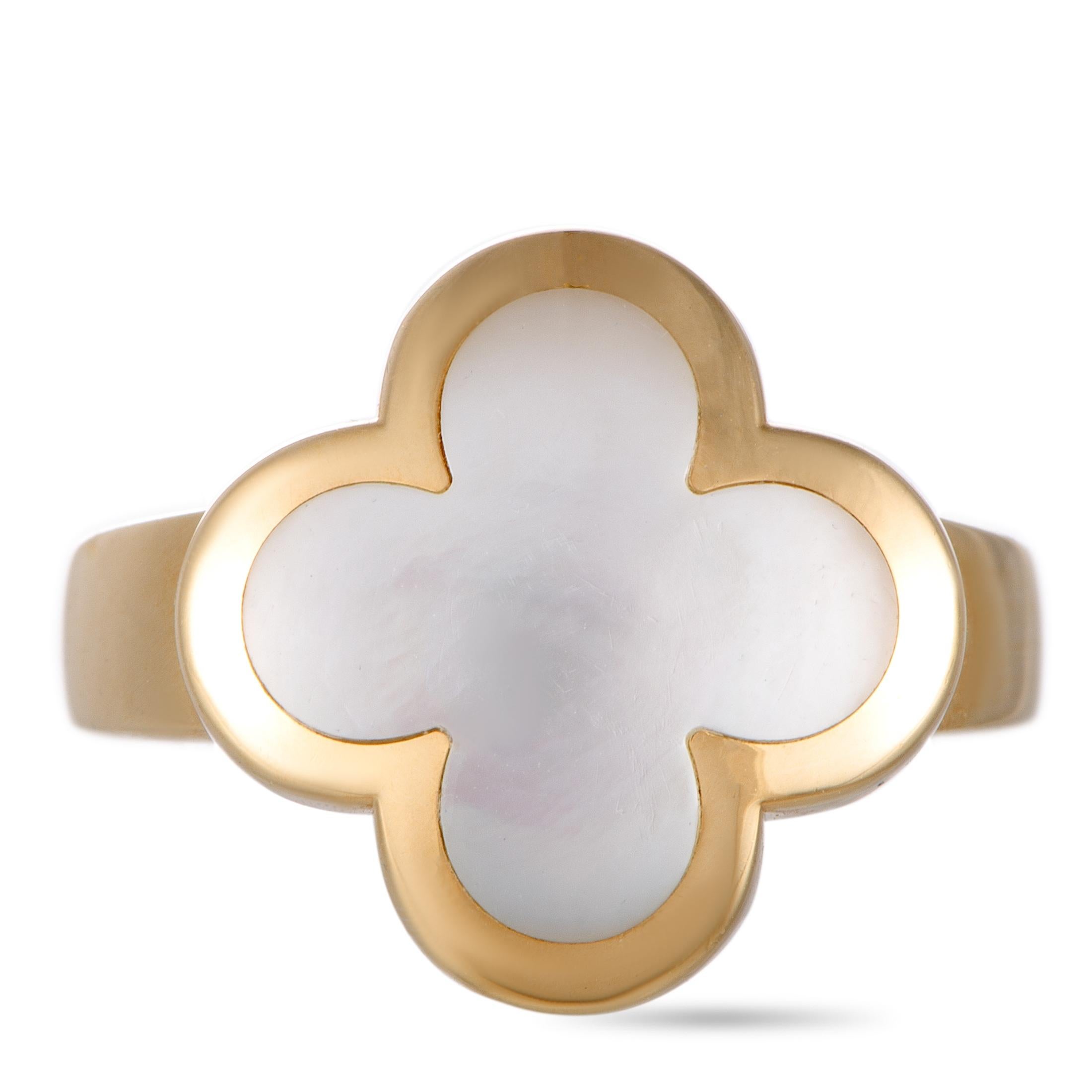 Van Cleef & Arpels Alhambra Yellow Gold Mother of Pearl Ring 2