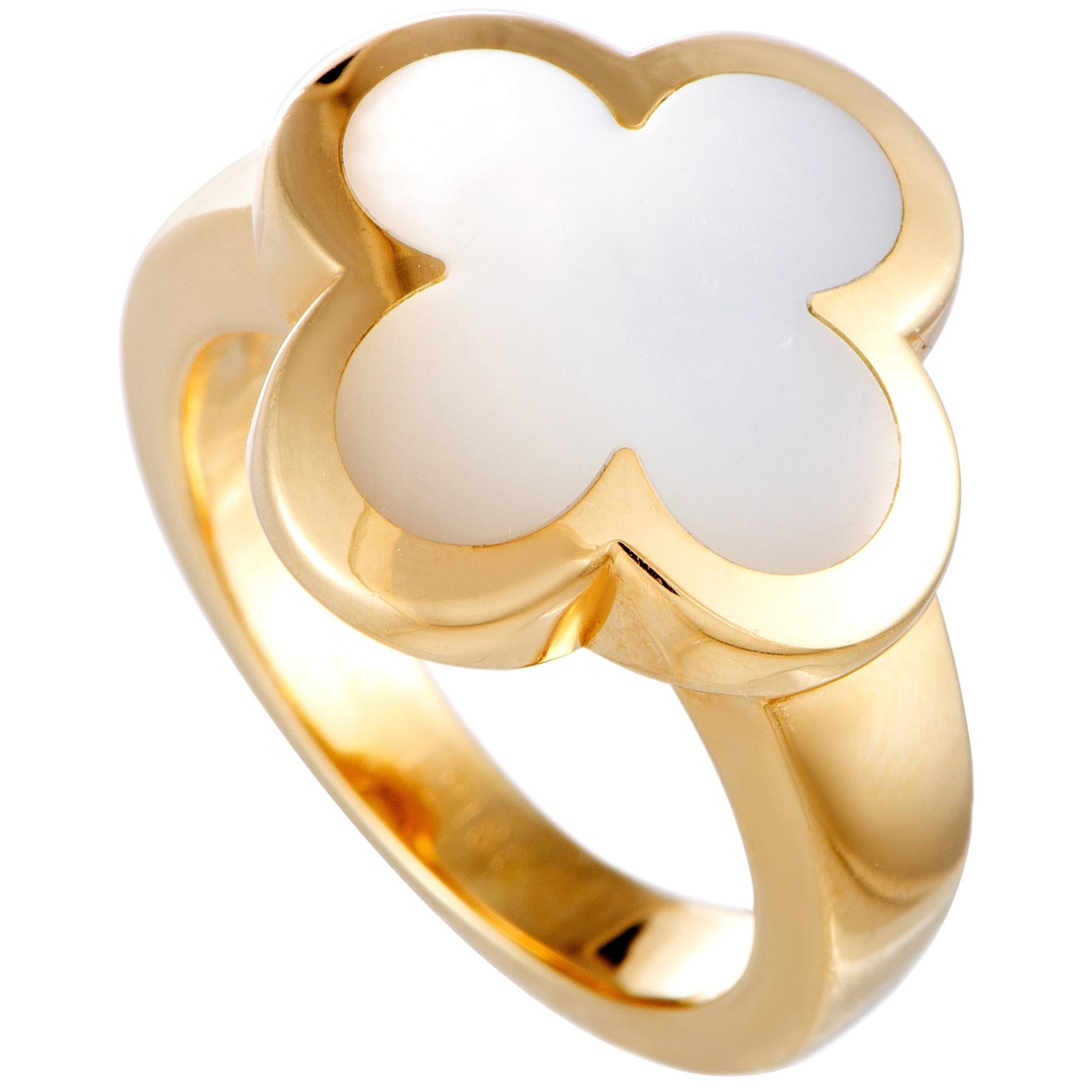 Van Cleef & Arpels Alhambra Yellow Gold Mother of Pearl Ring