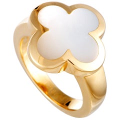 Van Cleef & Arpels Alhambra Yellow Gold Mother of Pearl Ring