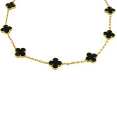 Van Cleef & Arpels Alhambra Halskette aus Gelbgold mit Onyx