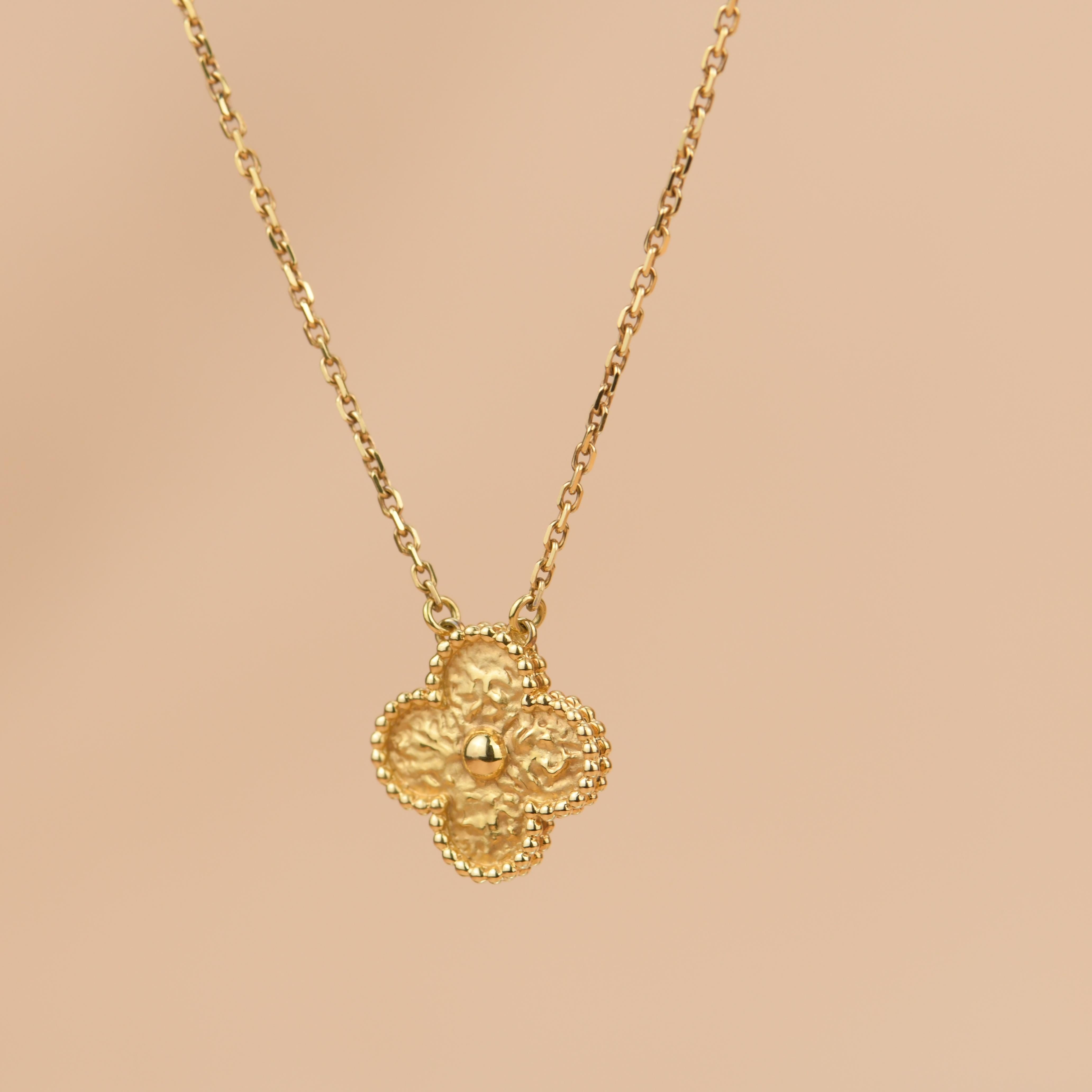 Van Cleef & Arpels Alhambra Yellow Gold Pendant Necklace 2