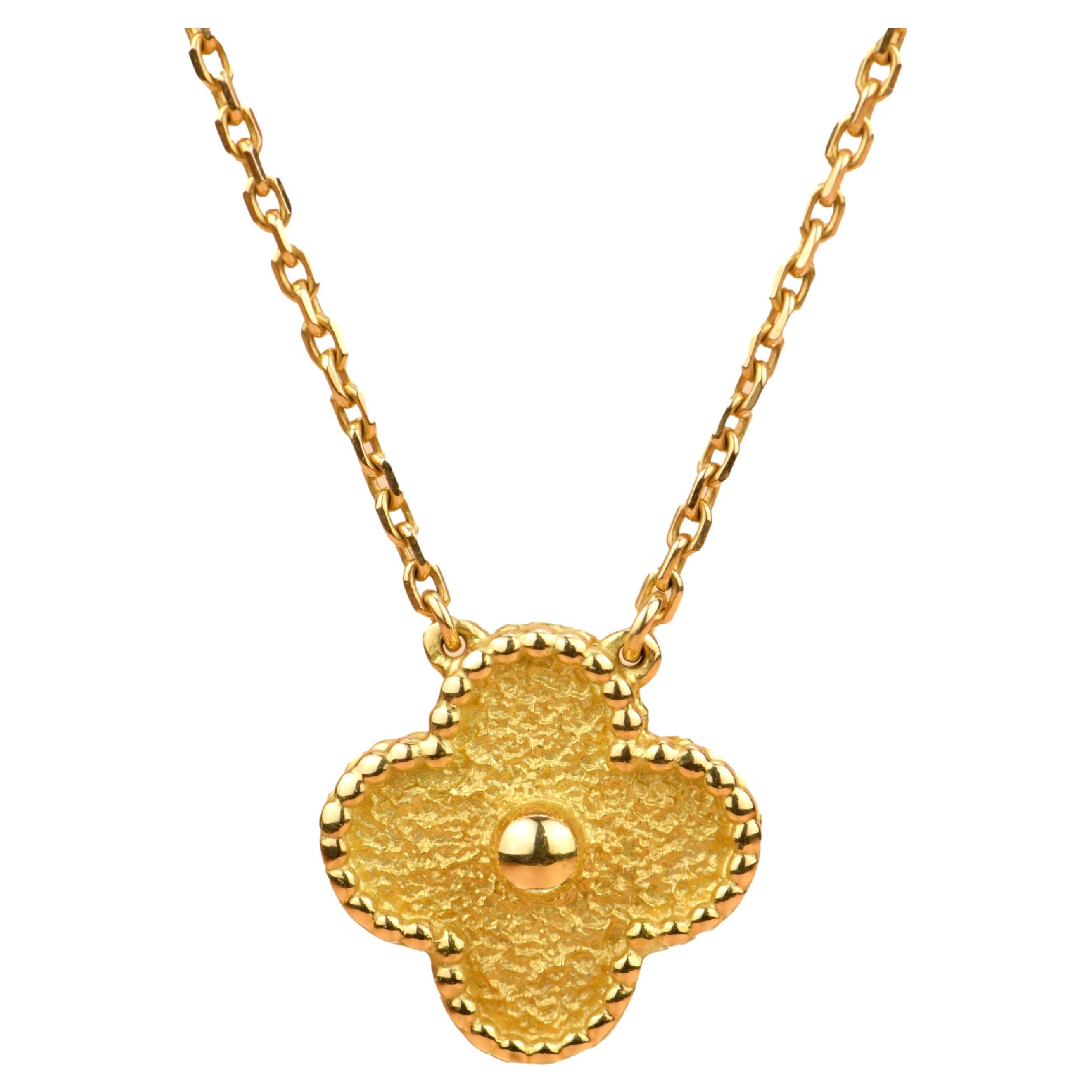 Van Cleef Arpels Alhambra Mother of Pearl Gold Pendant Necklace at ...