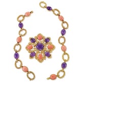 Van Cleef & Arpels Amethyst, Coral and Gold Necklace