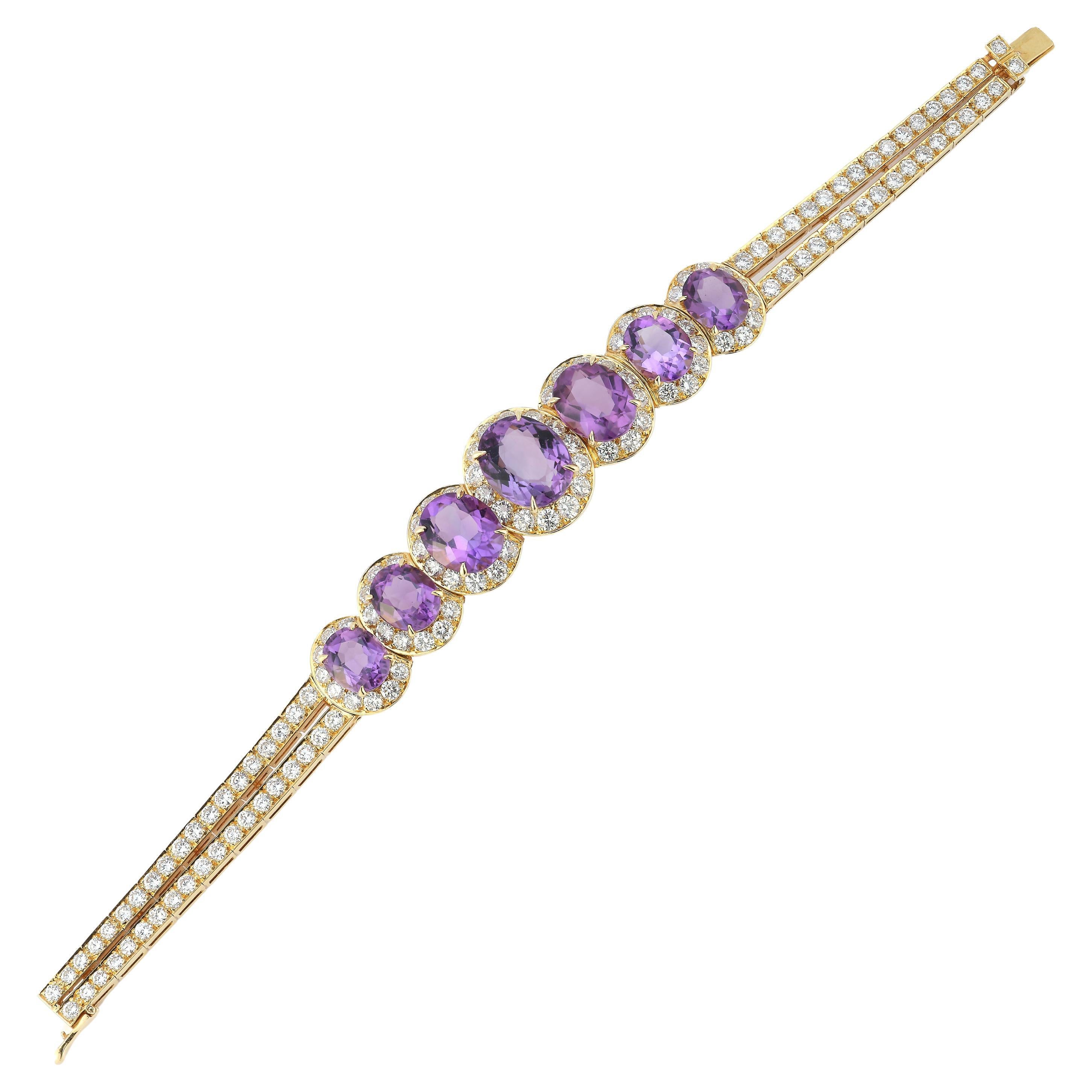 VAN CLEEF and ARPELS Green Onyx, Lapis and Diamond Bracelet at 1stDibs