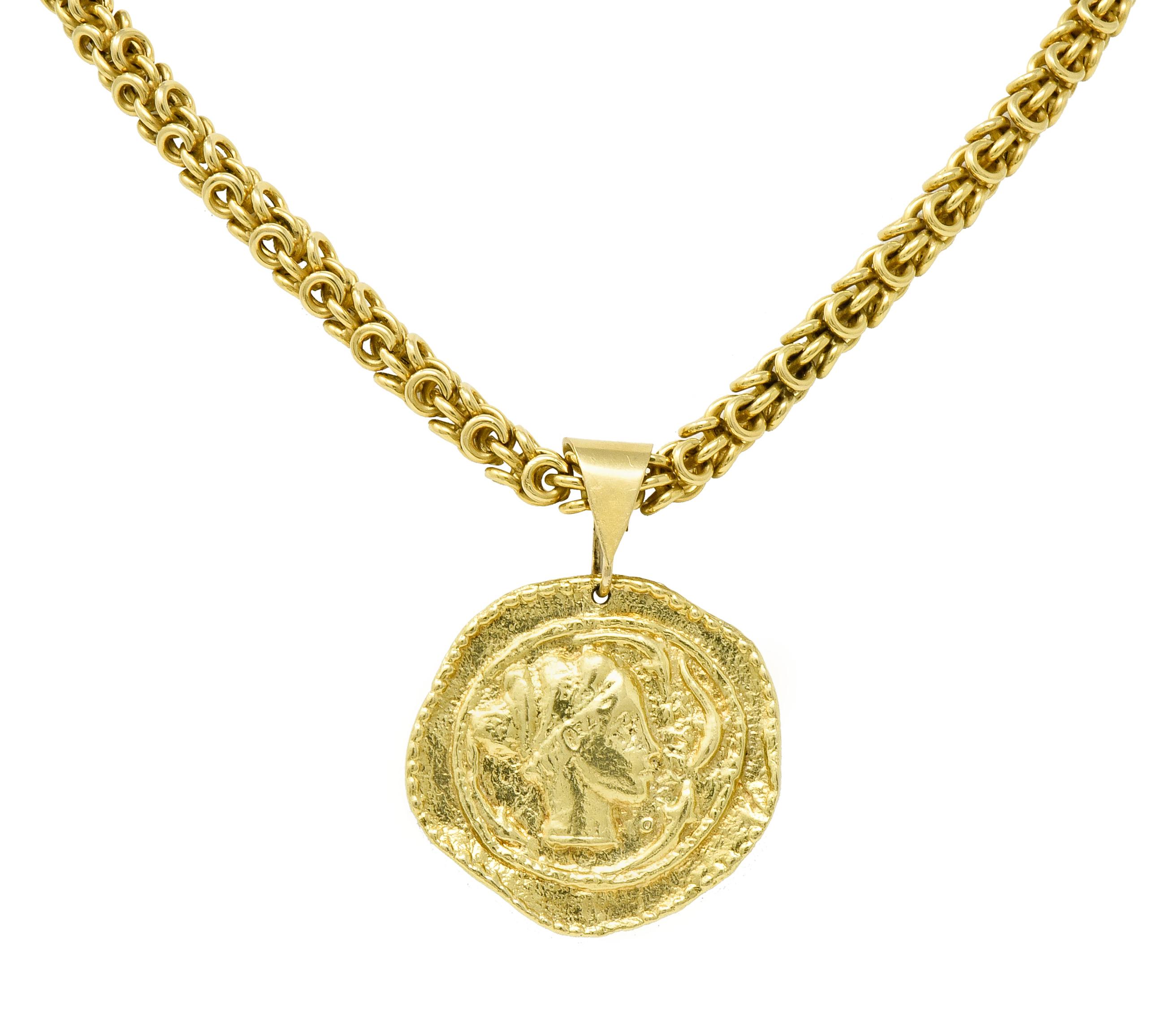 Van Cleef & Arpels Ancient Pendant 18 Karat Gold Artemis Greek Goddess Necklace 2