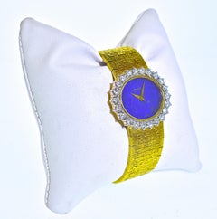 Van Cleef & Arpels and Piaget Lapis and Diamond Mechanical Wristwatch circa 1970