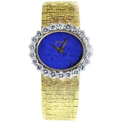 Van Cleef & Arpels and Piaget Lapis and Diamond Mechanical Wristwatch circa 1970