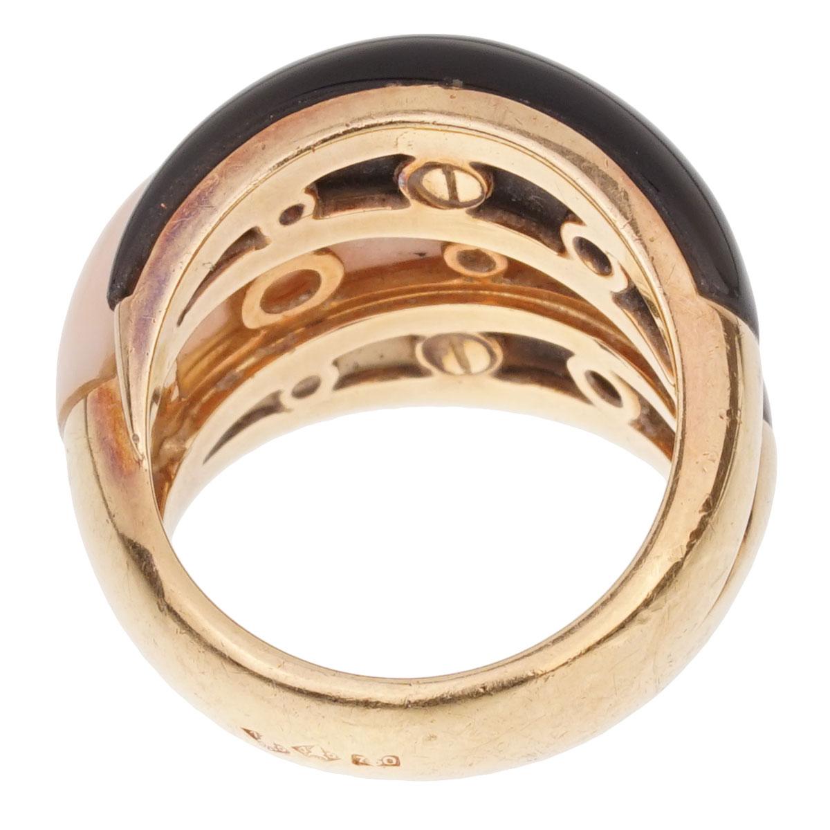 Van Cleef & Arpels Angel Skin Coral Bombe Yellow Gold Ring In Good Condition For Sale In Feasterville, PA
