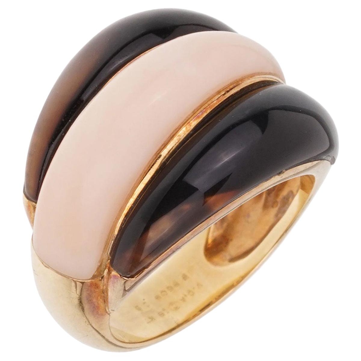Van Cleef & Arpels Angel Skin Coral Bombe Yellow Gold Ring For Sale