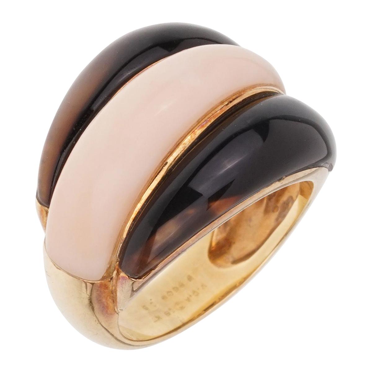 Van Cleef & Arpels Angel Skin Coral Bombe Yellow Gold Ring For Sale