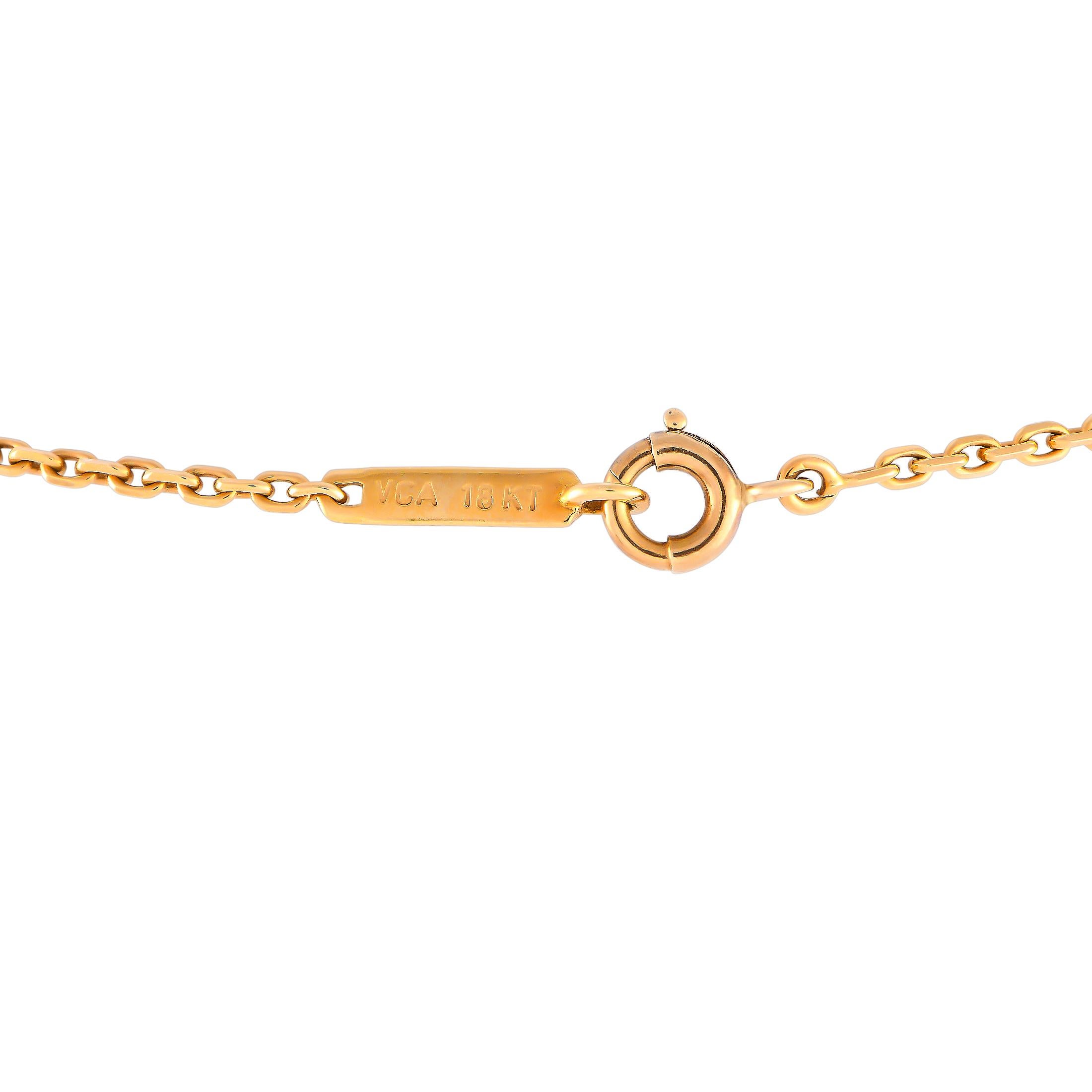 Van Cleef & Arpels Angelique Halskette aus 18 Karat Gelbgold mit Diamanten und Chrysopras und Diamanten (Rundschliff)