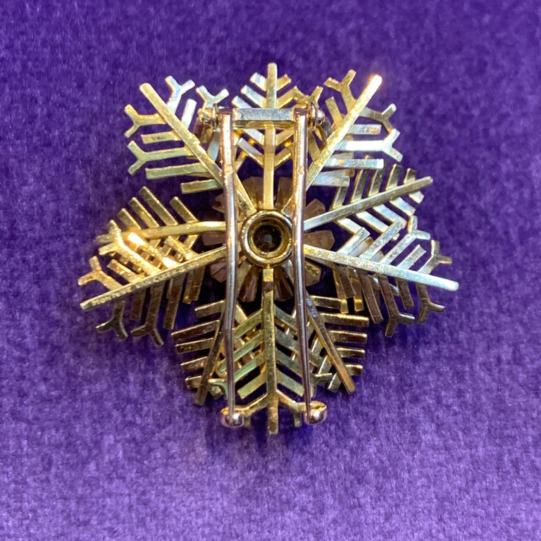 Van Cleef and Arpels Antique European Cut Diamond Snowflake Brooches